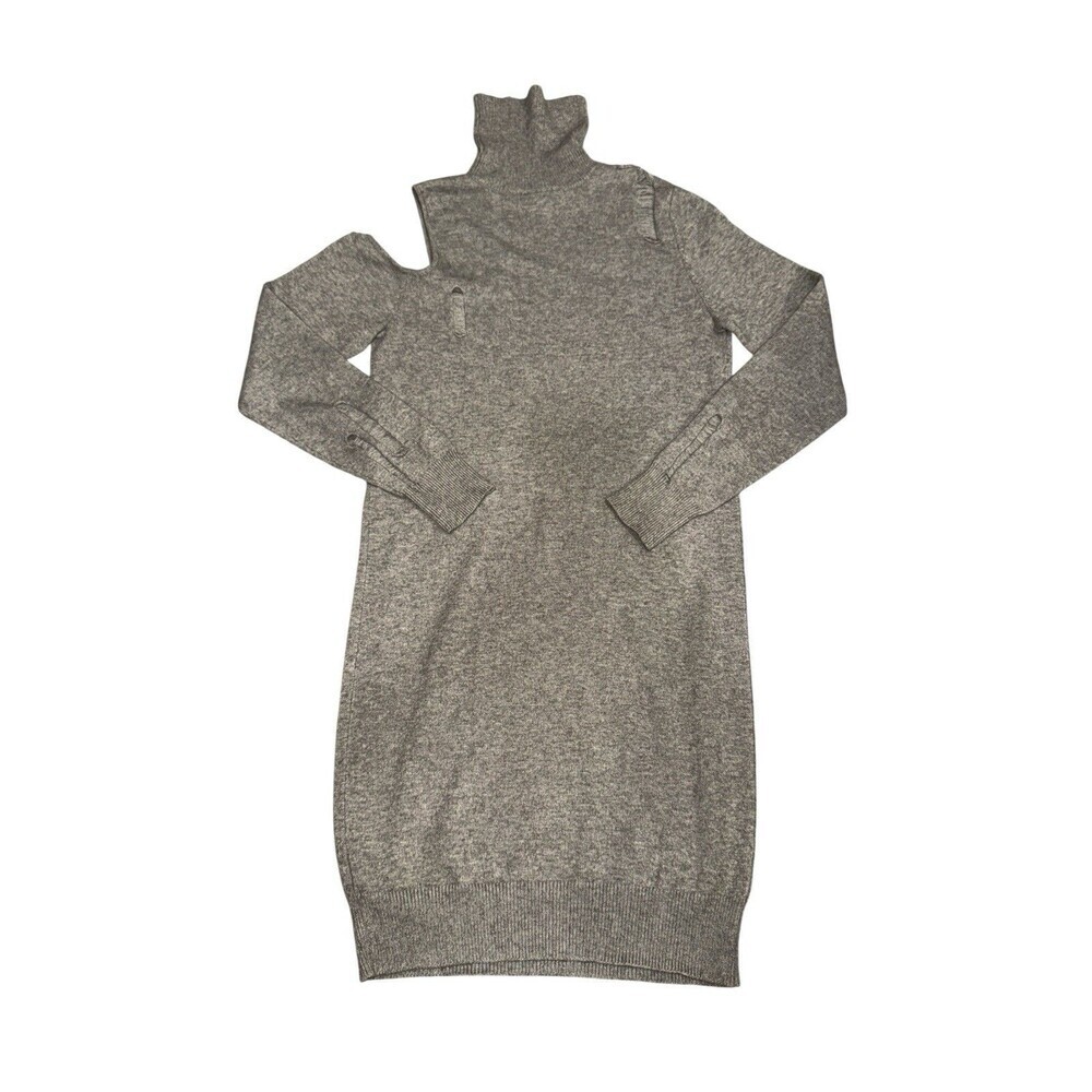 FOREVER 21+ Gray Cold Shoulder Turtleneck Sweater Dress Women’s 0X - Picture 9 of 9